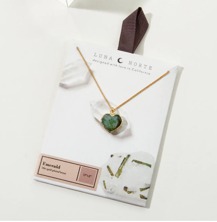 Emerald Conversation Heart Necklace