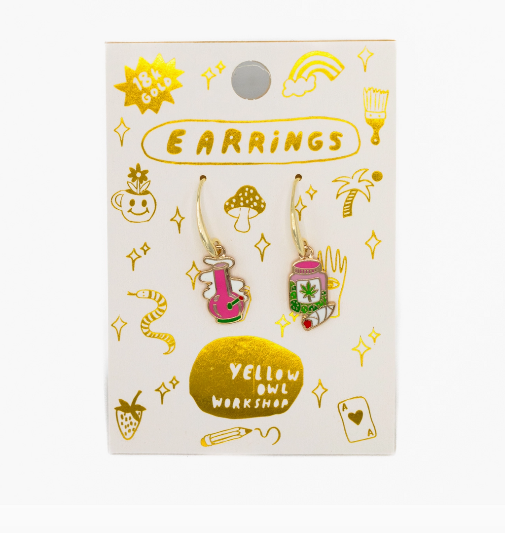 Bong & Weed Jar Earrings