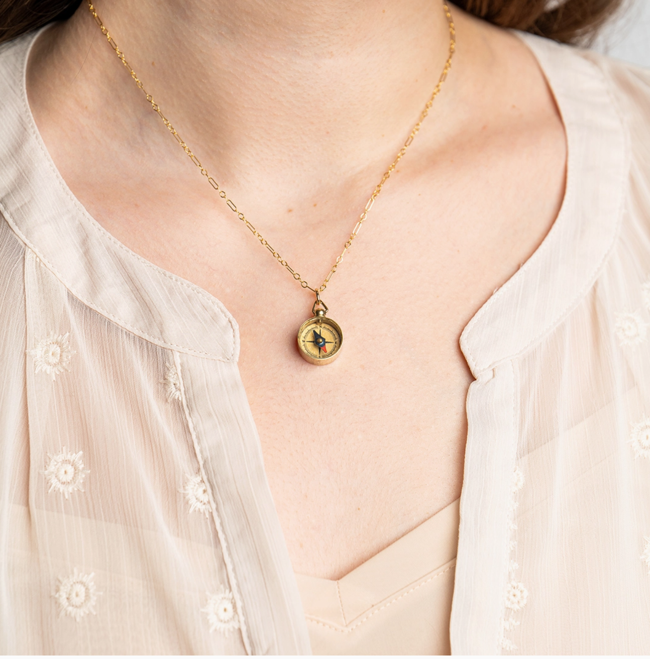 Tiny Compass Necklace