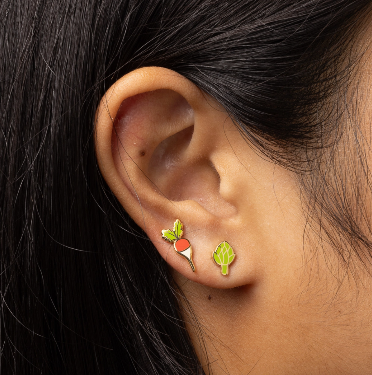 Radish & Artichoke Earrings