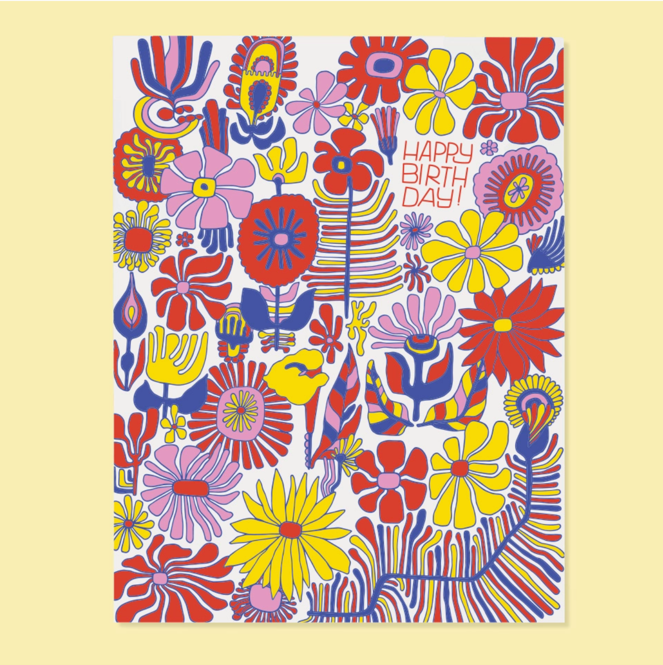 Trippy Floral Birthday Greeting Card
