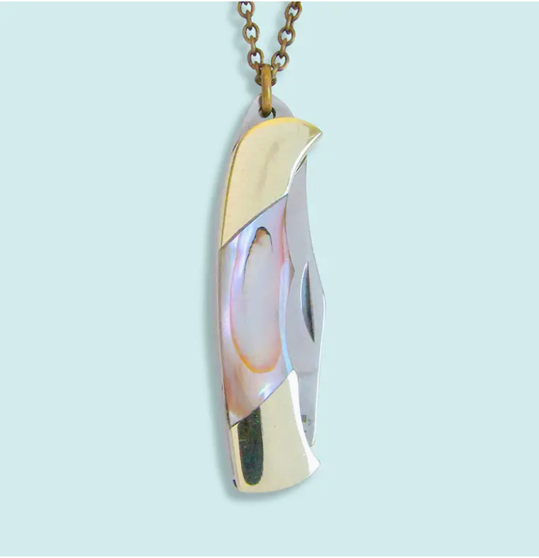 Mother of Pearl Handled Knife Necklace