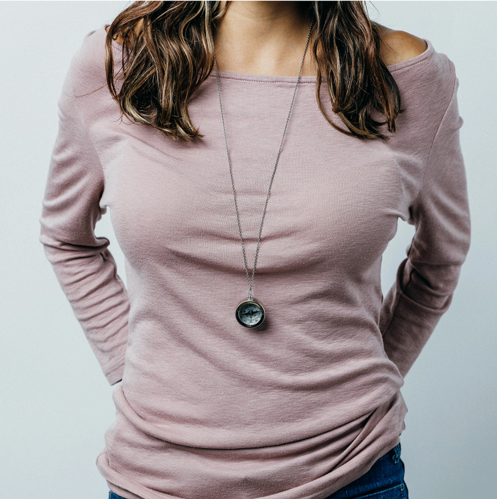 Silver Compass Necklace