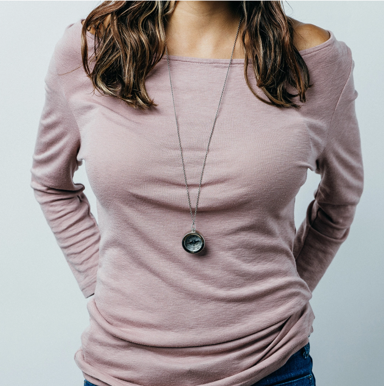 Silver Compass Necklace