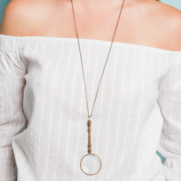 Ornate Magnifying Glass Necklace