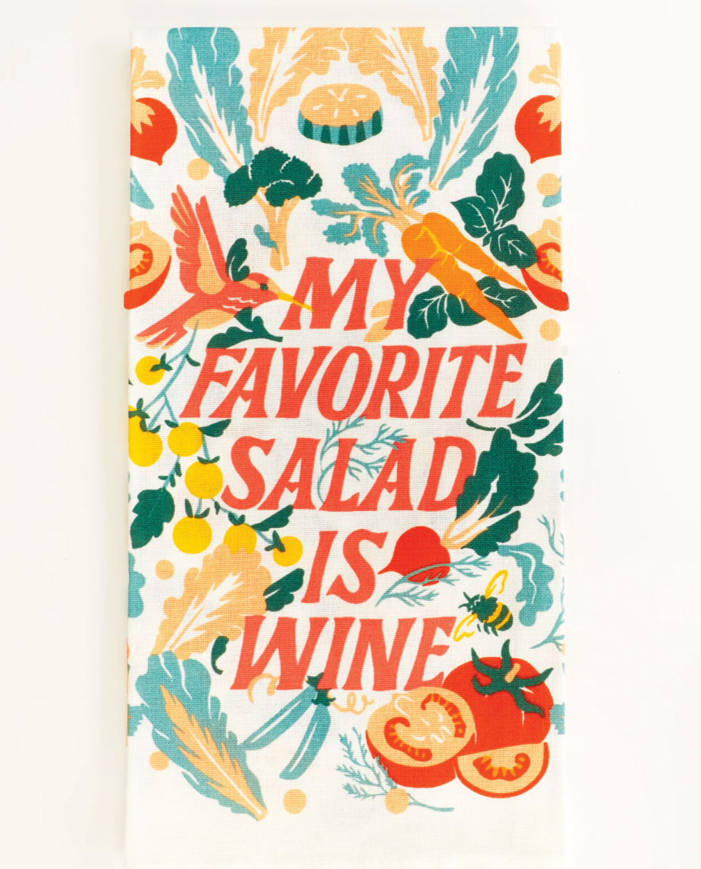 Favorite Salad Is Wine Dish Towel