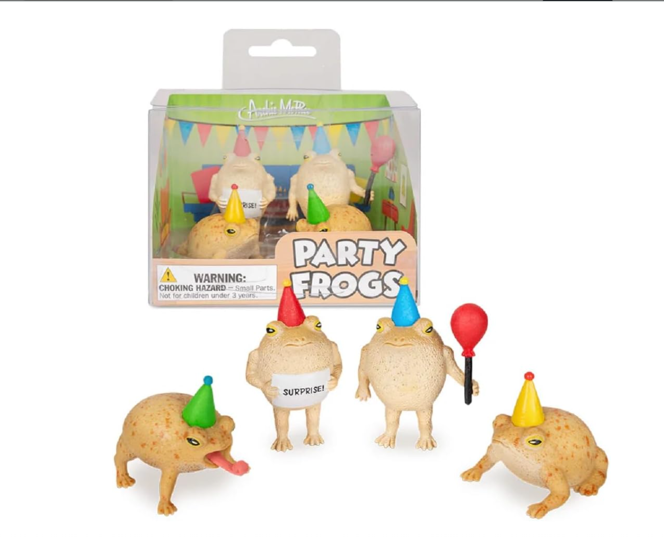 Mini Party Frog Vinyl Novelty Toy Set of 4