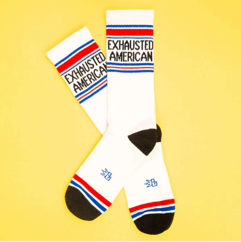 Exhausted American Unisex Crew Socks