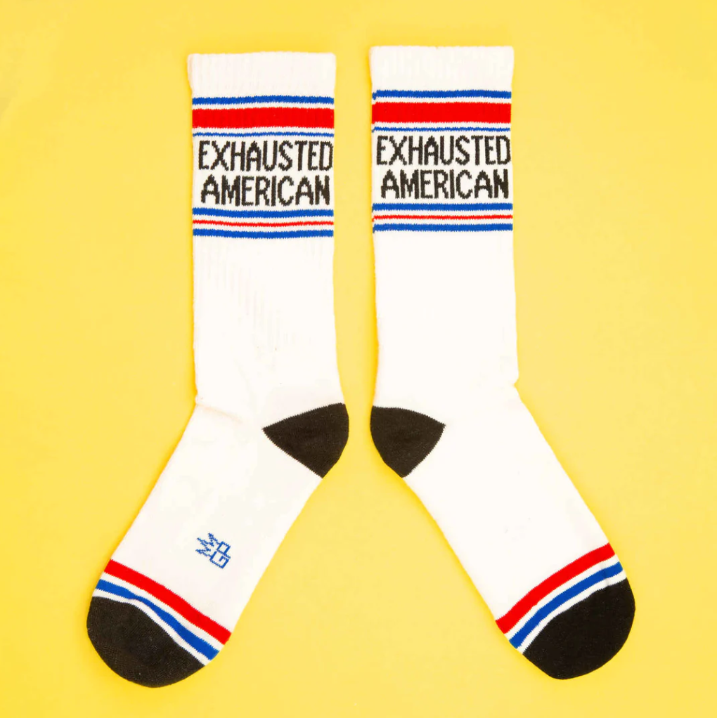 Exhausted American Unisex Crew Socks
