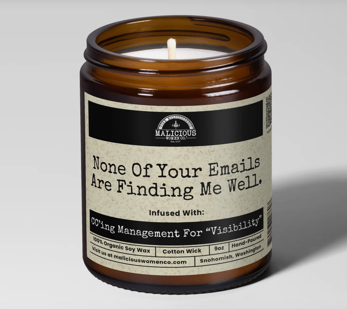 None of Your Emails Are Finding Me Well Candle