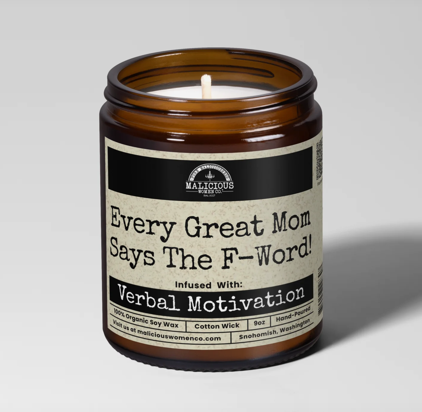 Every Great Mom Says The F Word Candle