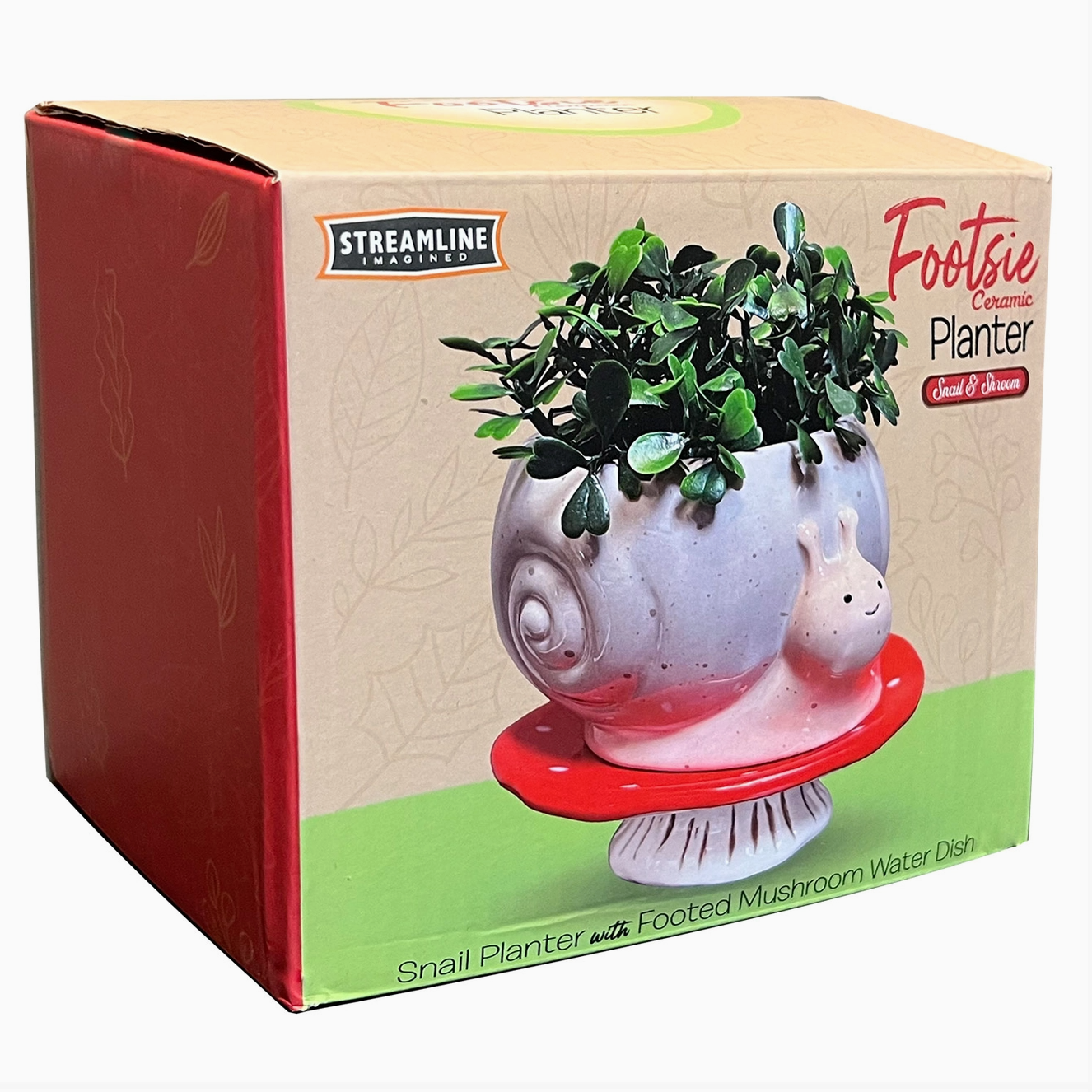 Snail & Shroom Footsie Ceramic Planter