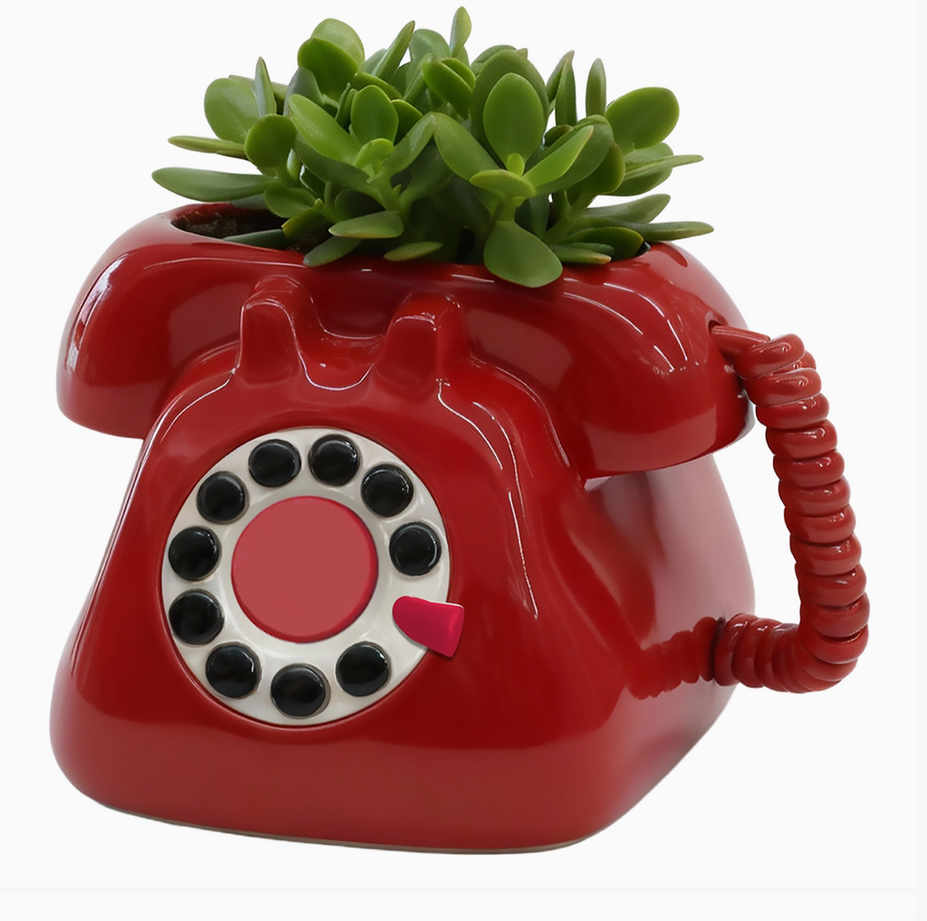 Retro Phone Ceramic Planter