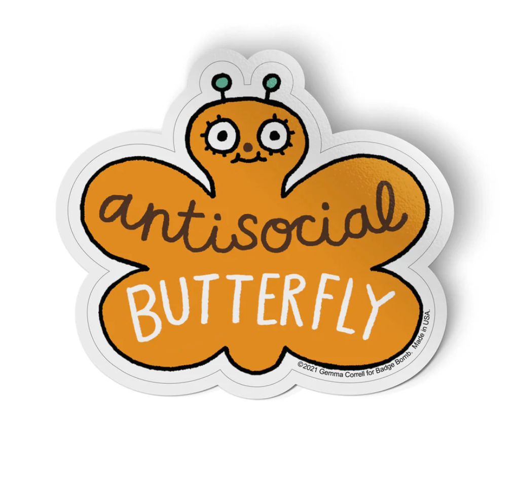 Antisocial Butterfly Sticker