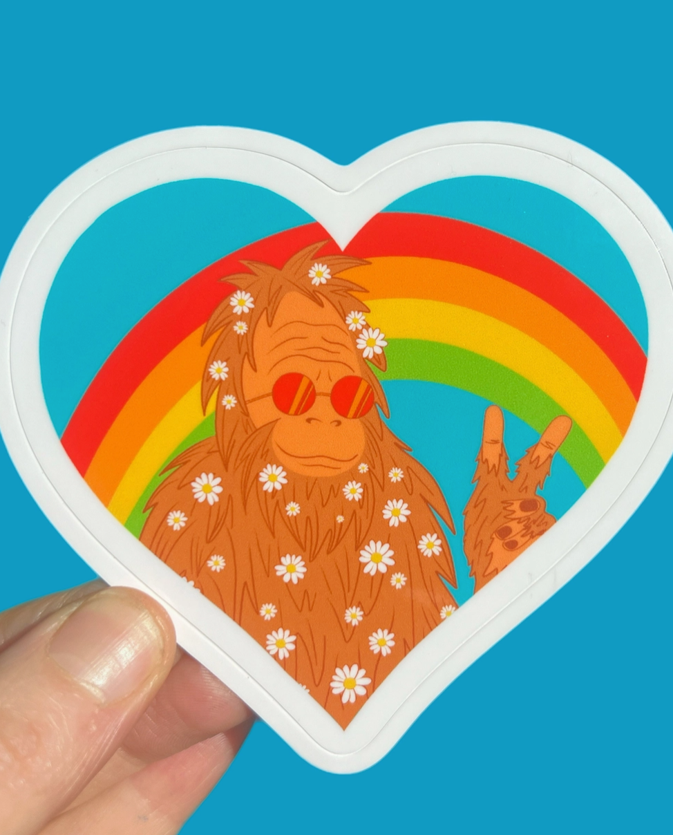Hippie Bigfoot Sticker