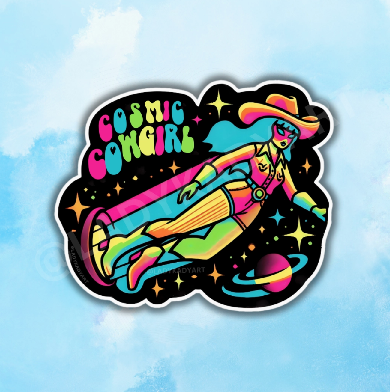 Cosmic Cowgirl Sticker