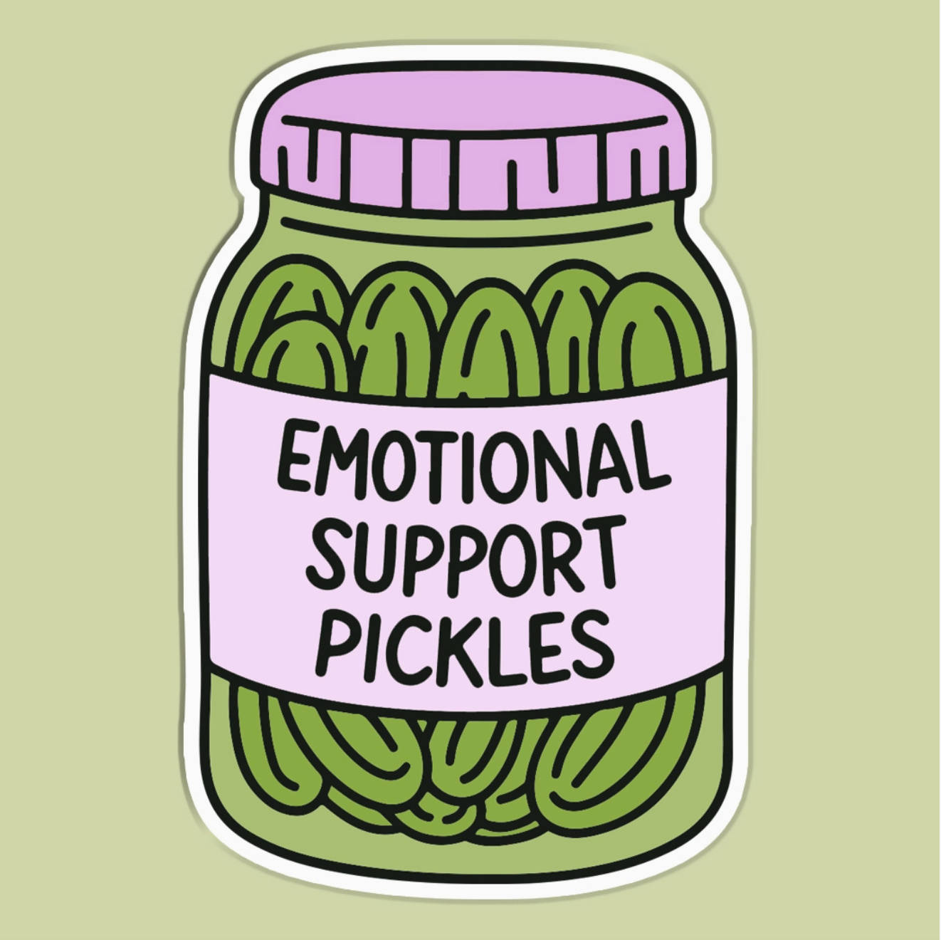 Emotional Support Pickle Sticker