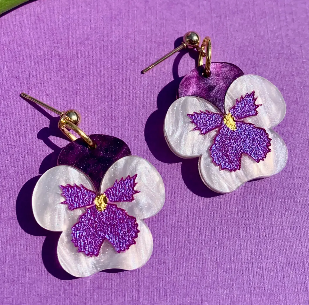 Mini Pansies Earrings