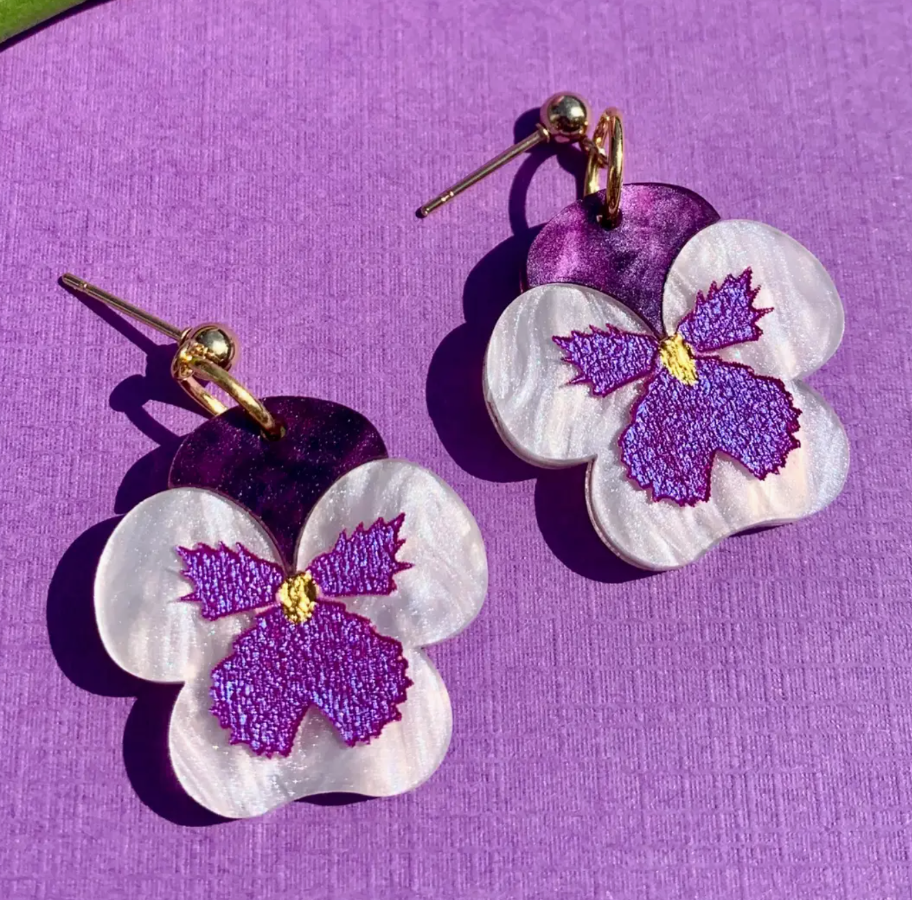 Mini Pansies Earrings
