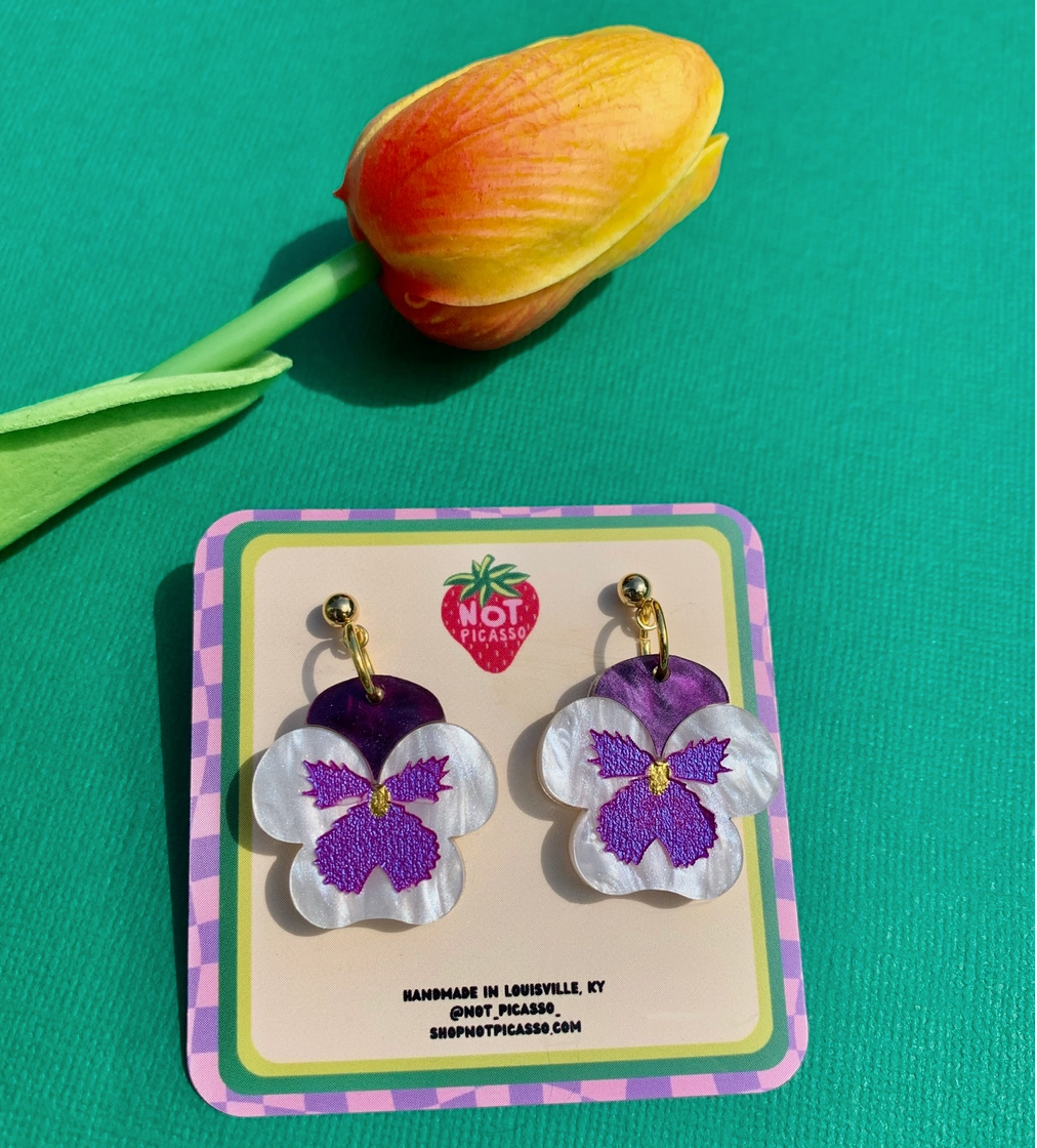 Mini Pansies Earrings