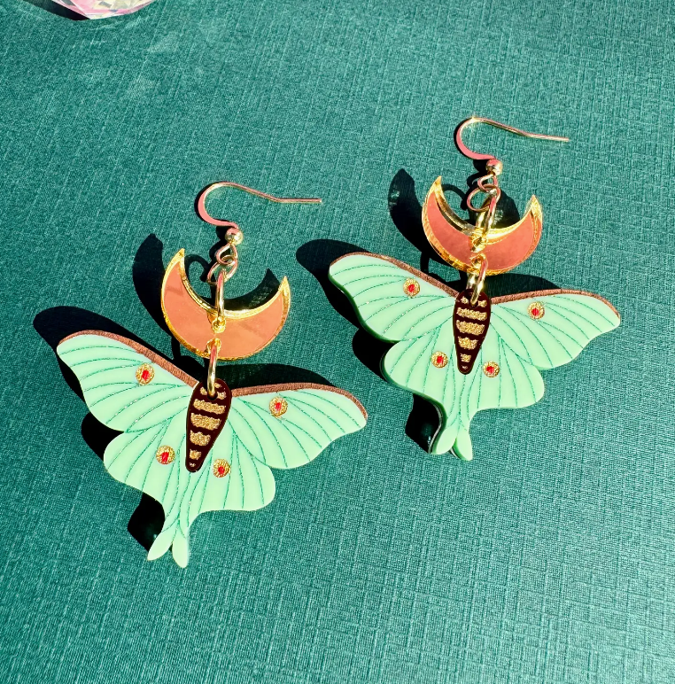 Lunar Moth Earrings
