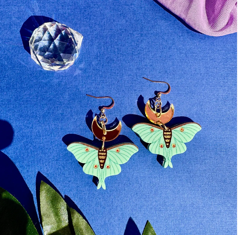 Lunar Moth Earrings
