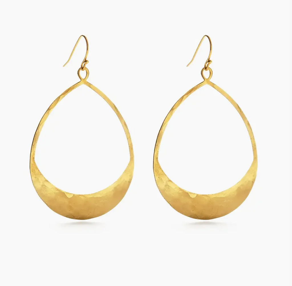 Hammered Brass Teardrop Earrings