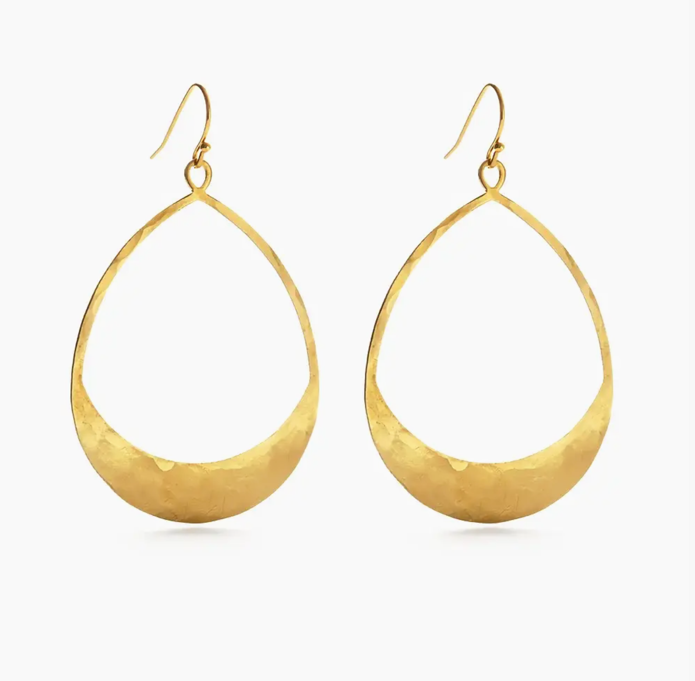 Hammered Brass Teardrop Earrings
