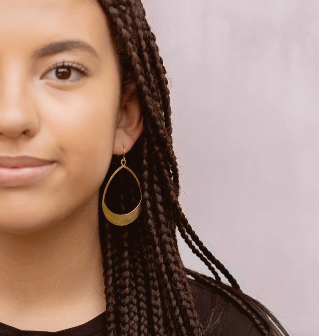 Hammered Brass Teardrop Earrings
