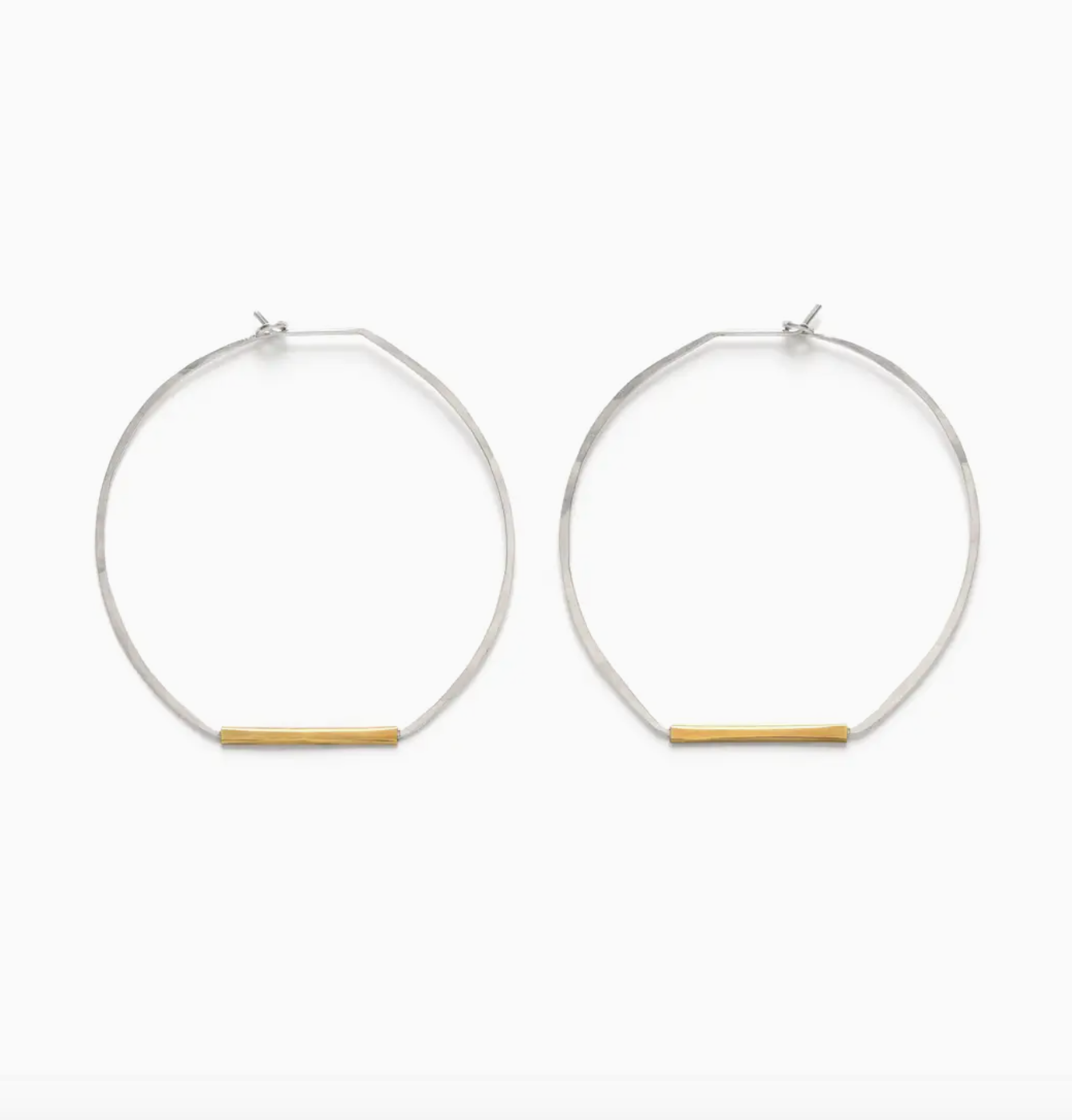 Mixed Metal Hoop Earrings