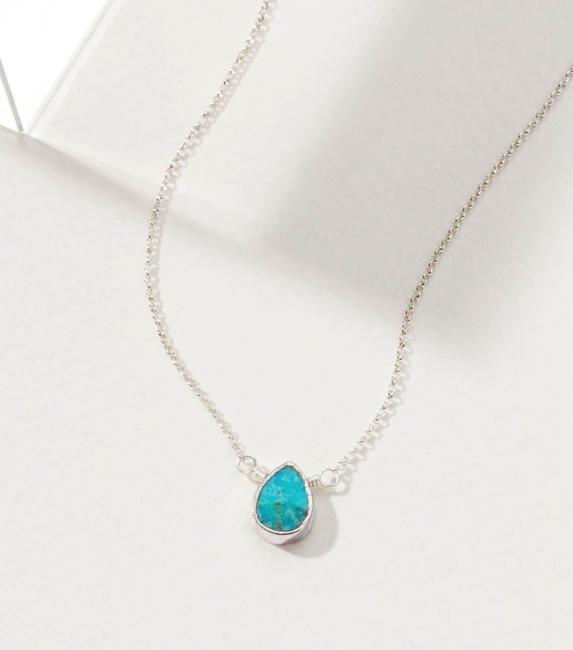 Silver Delicate Turquoise Necklace