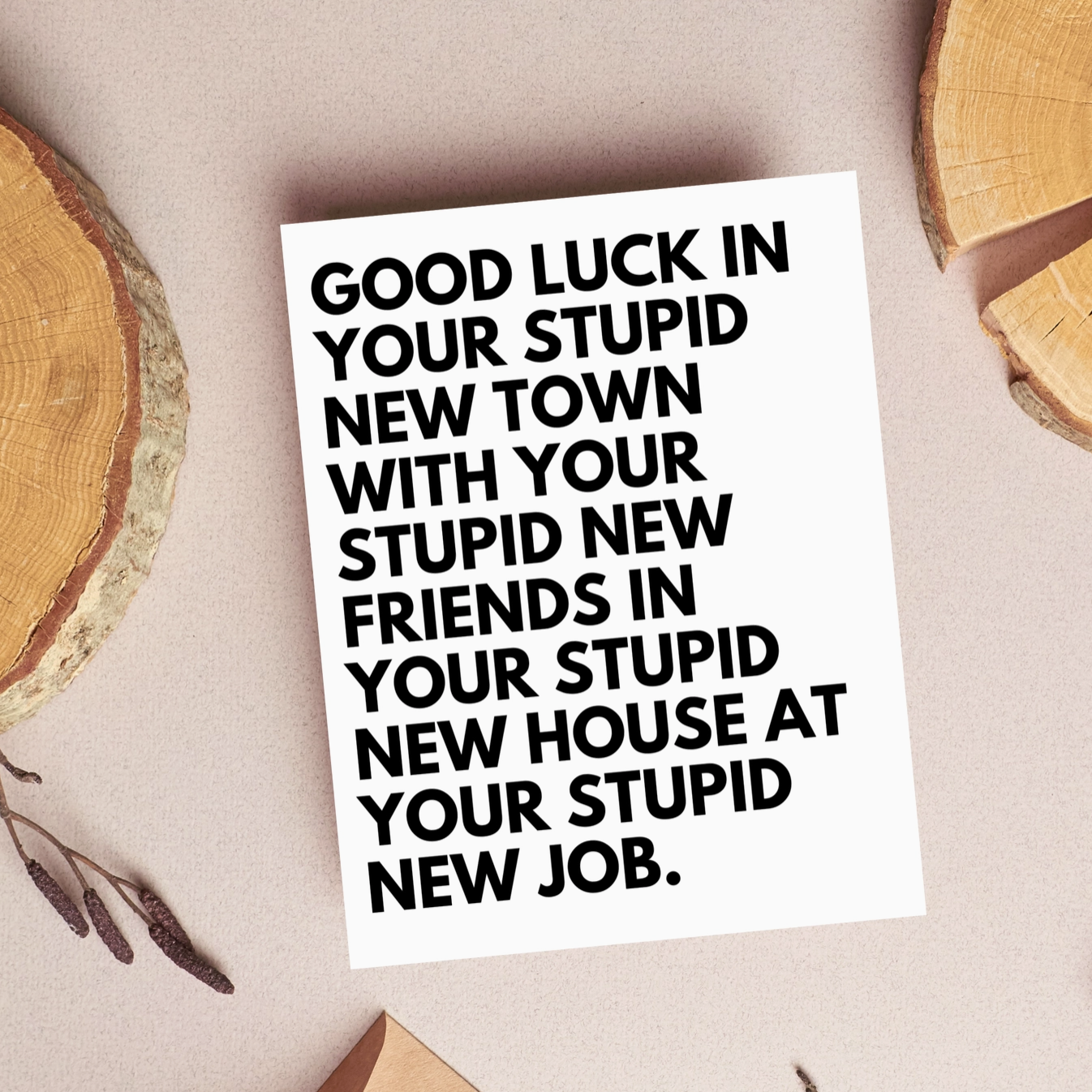Good Luck In Your Stupid New Town Greeting Card