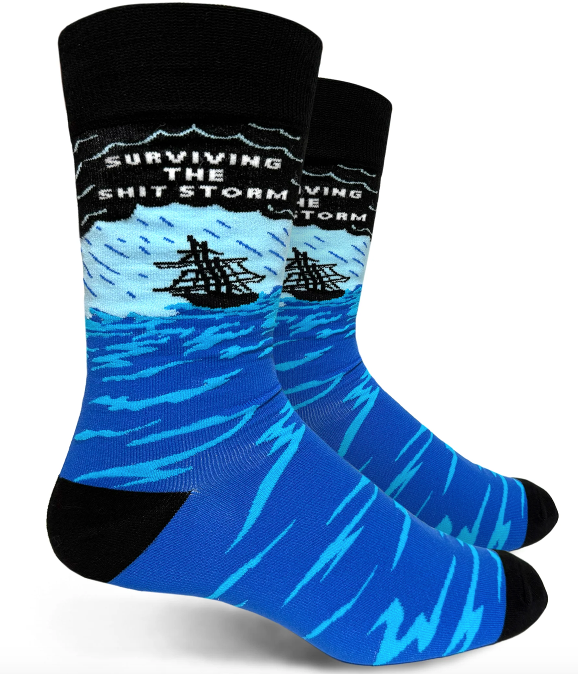 Surviving The Shit Storm Mens Crew Socks