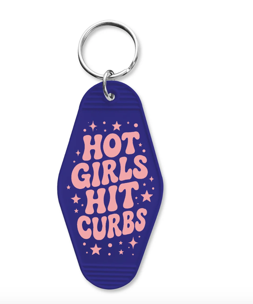 Hot Girls Hit Curbs Keychain