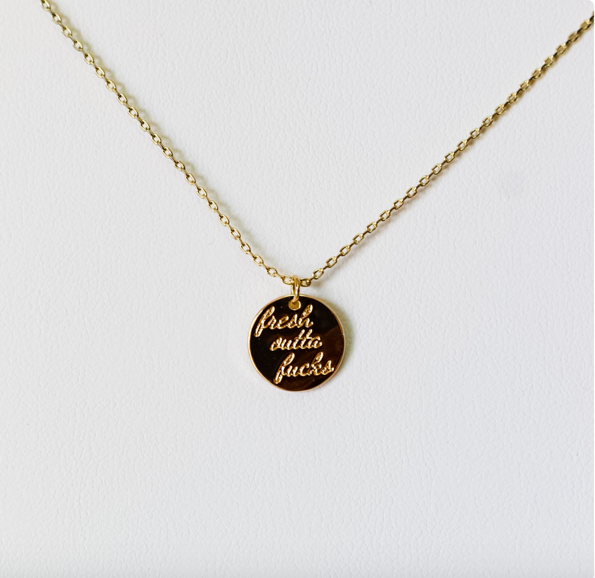 Fresh Outta Fucks Rose Gold Necklace