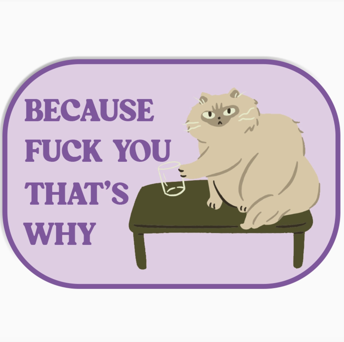 Because Fuck You Thats Why Cat Sticker