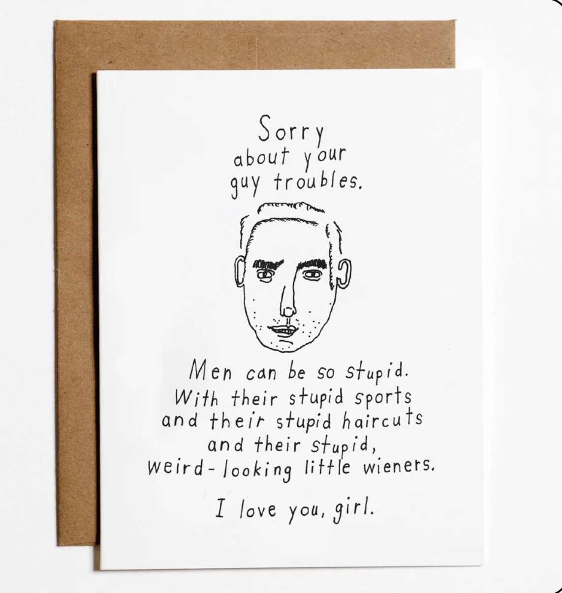 Guy Troubles Greeting Card