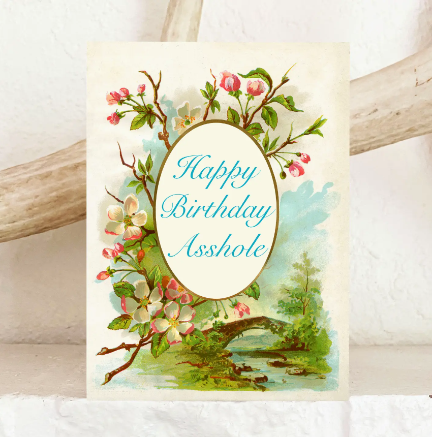 Happy Birthday Asshole Greeting Card