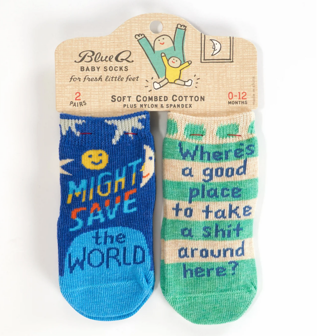 Save World/Take Shit Baby Socks