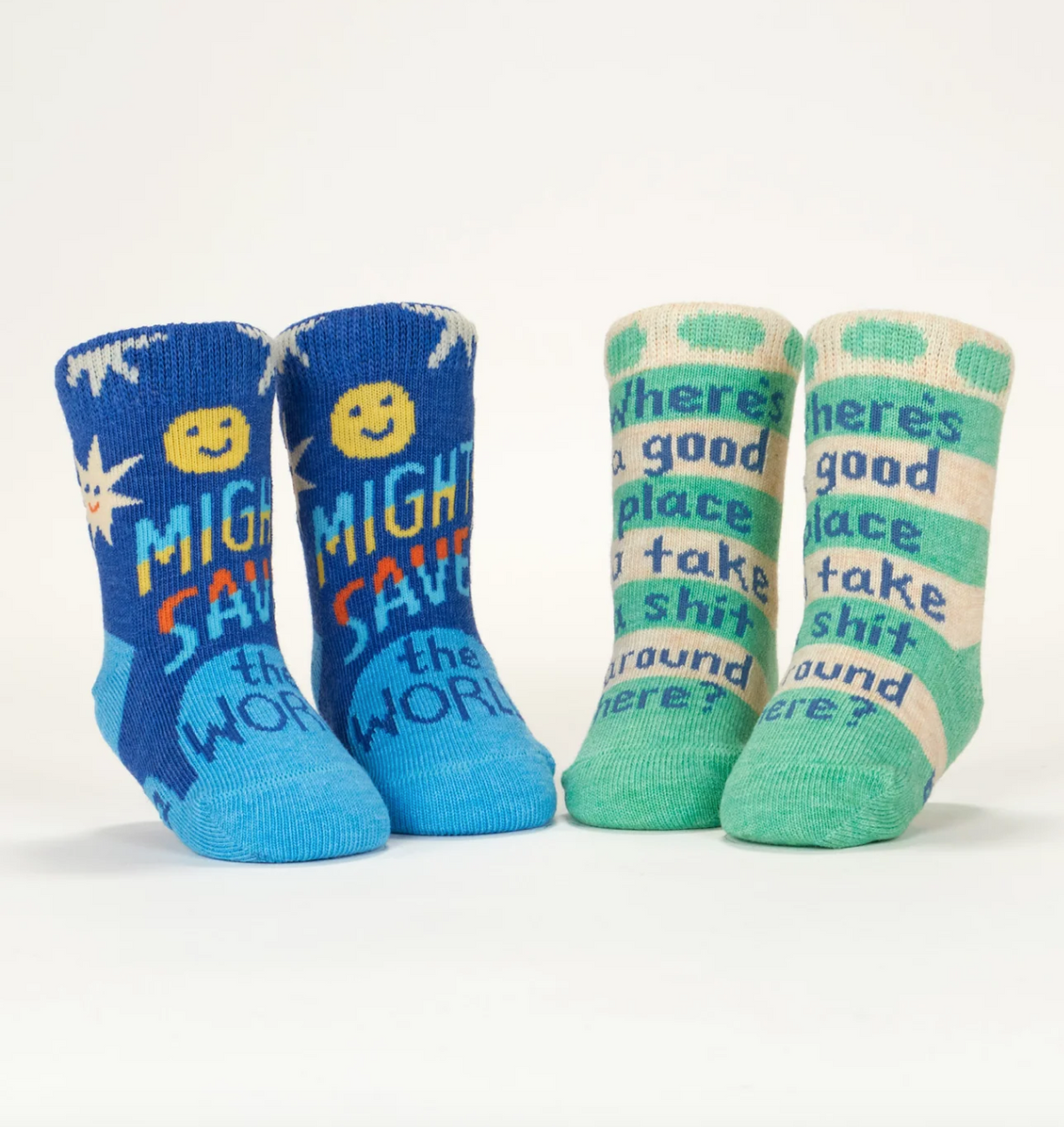 Save World/Take Shit Baby Socks